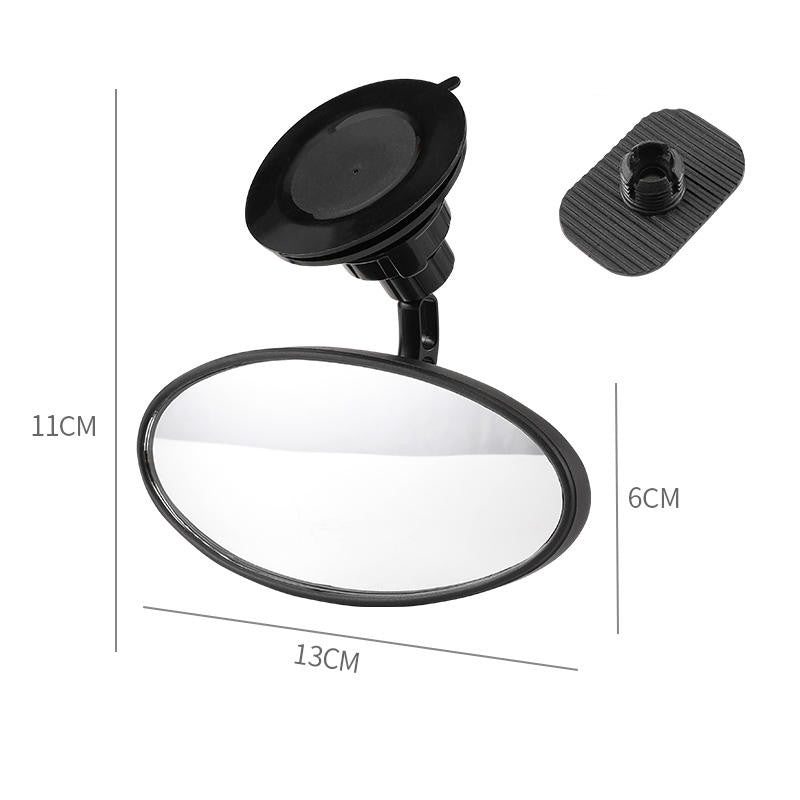 Interior Wide-Angle Rearview Mirror for Cars with Adjustable Suction Cup