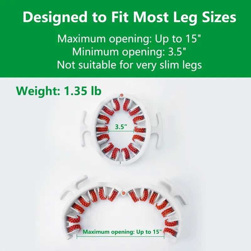 Manual Massage Roller with 360° Rollers, Adjustable Opening and Removable Handle