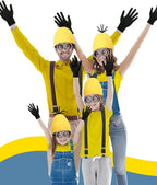 Adult Halloween Costume Accessories Set, Yellow Beanie, Goggles and Gloves