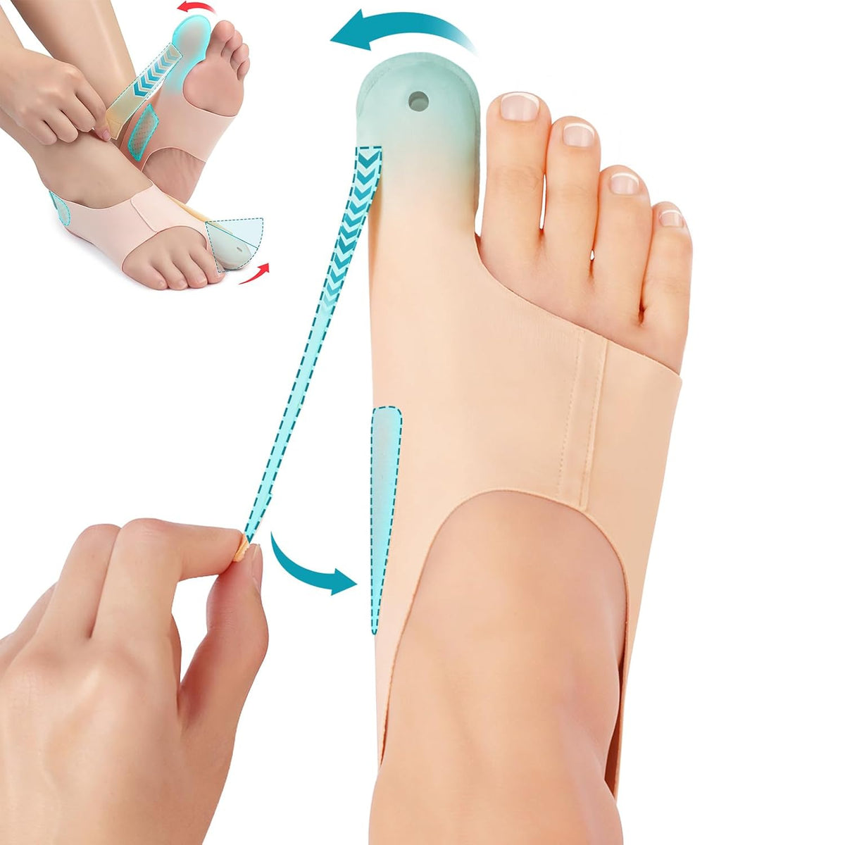 Hallux Valgus Foot Brace with Adjustable Side and Heel Straps