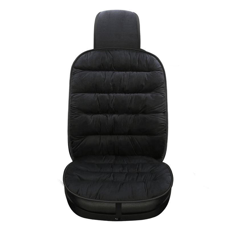 Quilted Short Plush Car Seat Cushion Pad with Headrest Cover, 19.1 x 40.6 in