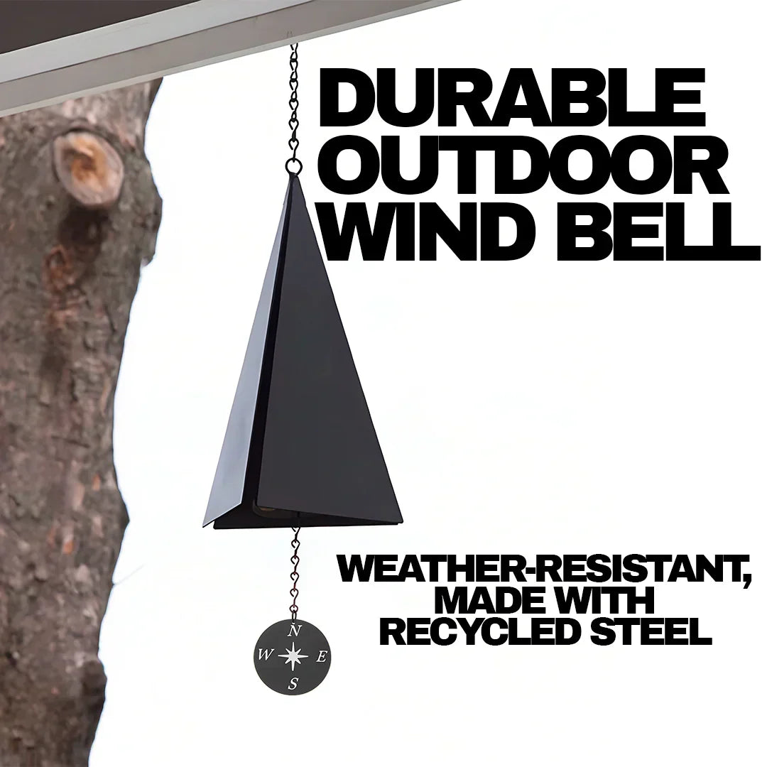 20-Inch Recycled Steel Outdoor Wind Chime with Compass Windcatcher