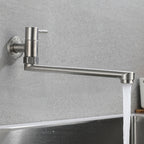 Stainless Steel Wall-Mounted Pot Filler Faucet, Single Handle
