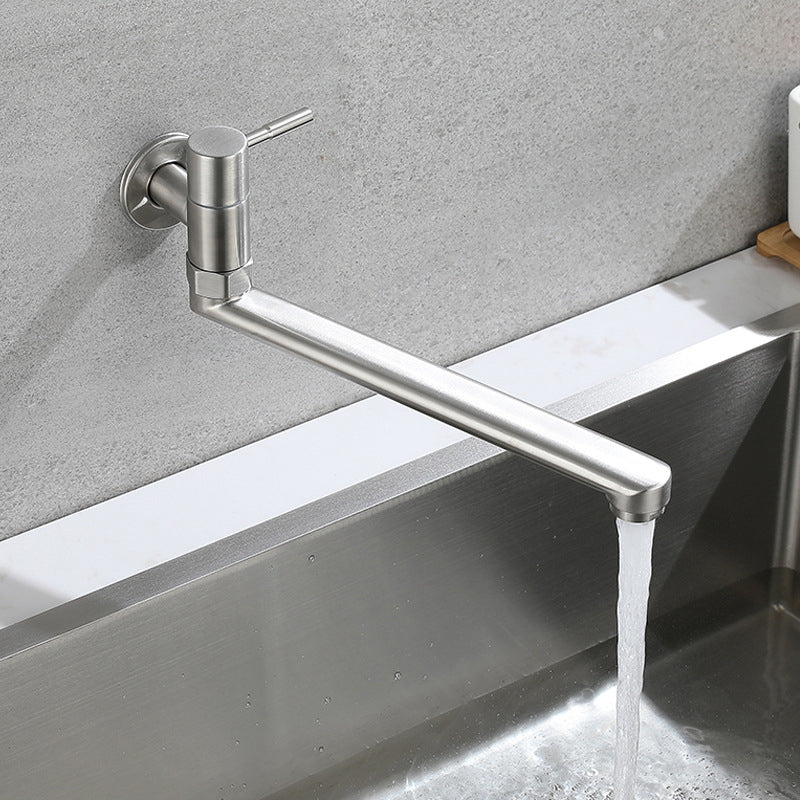 Stainless Steel Wall-Mounted Pot Filler Faucet, Single Handle
