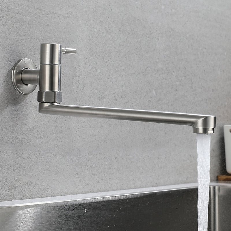 Stainless Steel Wall-Mounted Pot Filler Faucet, Single Handle