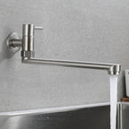 Stainless Steel Wall-Mounted Pot Filler Faucet, Single Handle