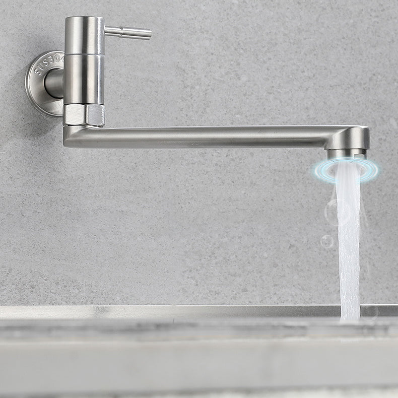 Stainless Steel Wall-Mounted Pot Filler Faucet, Single Handle