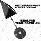 20-Inch Recycled Steel Outdoor Wind Chime with Compass Windcatcher