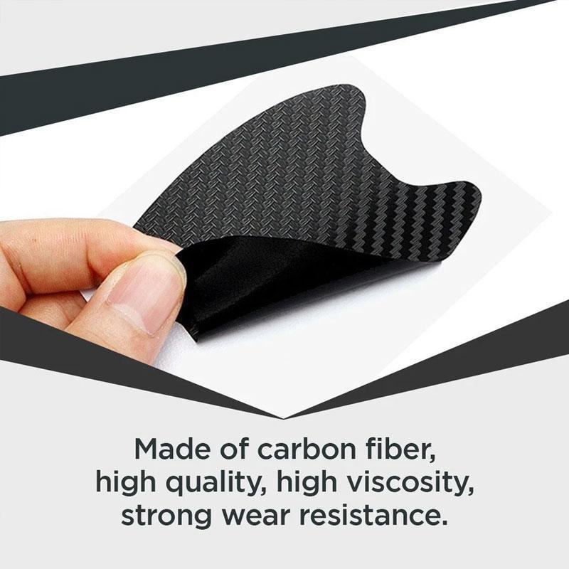 Carbon Fiber Car Door Handle Cup Protectors, 8.5 x 6.8 cm