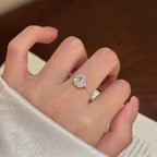 S925 Sterling Silver Moissanite Invisible Band Ring, 1–2 Carat
