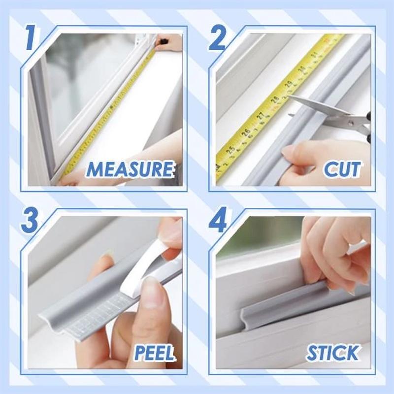 Self-Adhesive Weather Seal Strip, 2M PU Foam for Doors and Windows