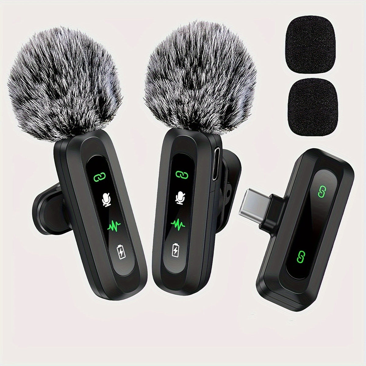 Wireless Clip Microphone with USB-C for Phones, Tablets & Cameras