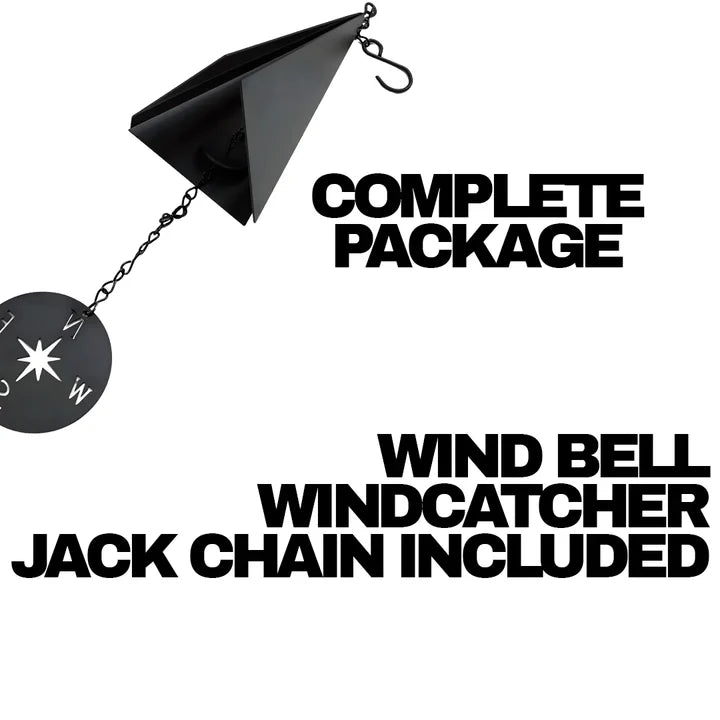 20-Inch Recycled Steel Outdoor Wind Chime with Compass Windcatcher