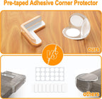 Pre-Taped Table Corner Protectors, L and Round or T Shapes