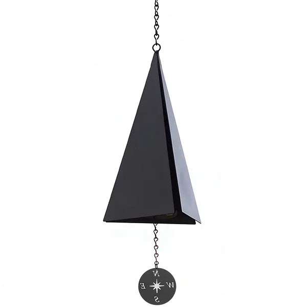 20-Inch Recycled Steel Outdoor Wind Chime with Compass Windcatcher