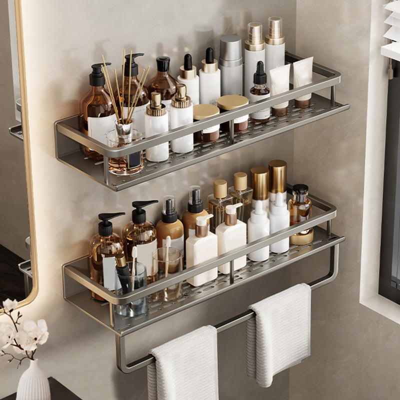 Carbon Steel Bathroom Shelf, 30–60 cm, Drill or Adhesive Mount