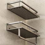 Carbon Steel Bathroom Shelf, 30–60 cm, Drill or Adhesive Mount