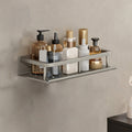 Carbon Steel Bathroom Shelf, 30–60 cm, Drill or Adhesive Mount
