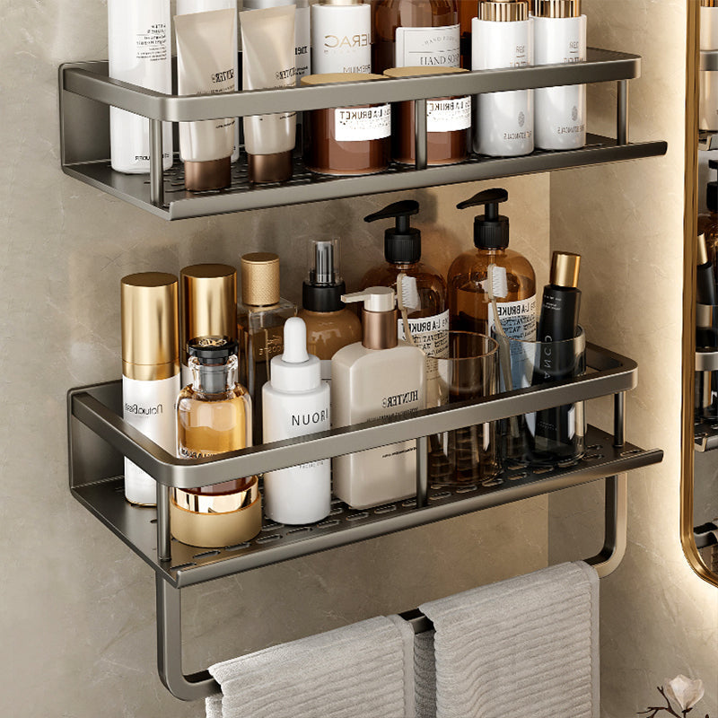 Carbon Steel Bathroom Shelf, 30–60 cm, Drill or Adhesive Mount