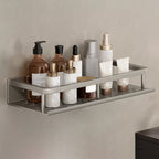 Carbon Steel Bathroom Shelf, 30–60 cm, Drill or Adhesive Mount