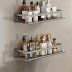 Carbon Steel Bathroom Shelf, 30–60 cm, Drill or Adhesive Mount