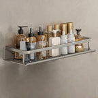 Carbon Steel Bathroom Shelf, 30–60 cm, Drill or Adhesive Mount