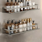 Carbon Steel Bathroom Shelf, 30–60 cm, Drill or Adhesive Mount