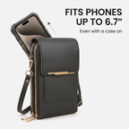 RFID-Blocking Crossbody Phone Wallet Bag for Phones Up to 6.7 in