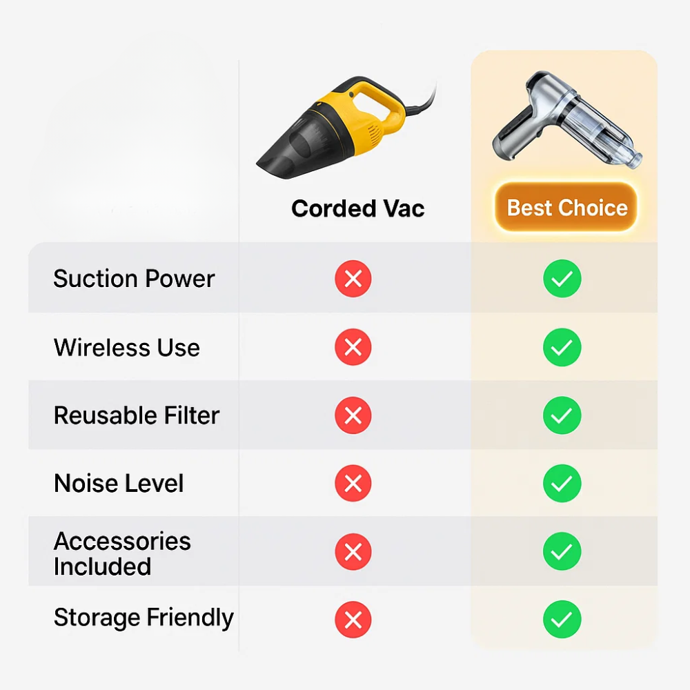 Cordless Car Vacuum Cleaner and Blower with USB-C Charging