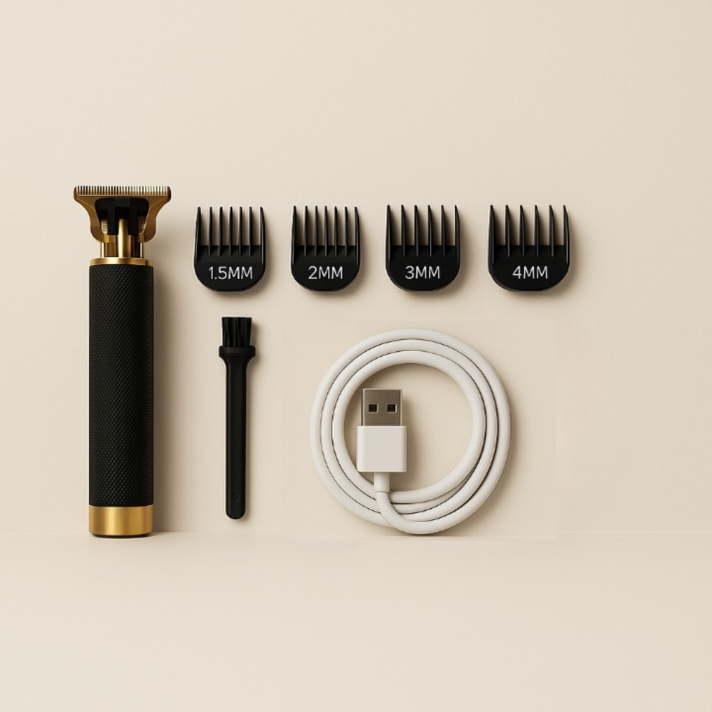 Cordless Precision Hair Trimmer with 1–3 mm Attachment Combs