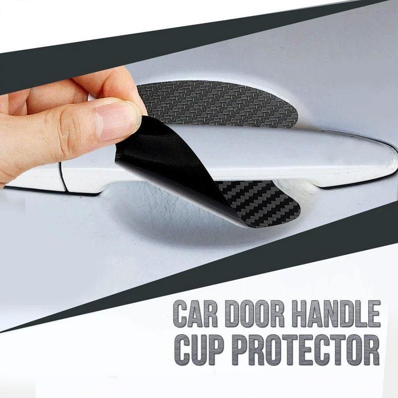 Carbon Fiber Car Door Handle Cup Protectors, 8.5 x 6.8 cm
