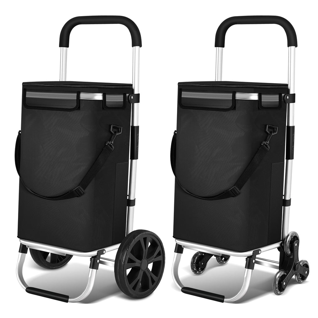 Foldable Shopping Trolley, 40 L, 1680D Oxford Fabric and Aluminum