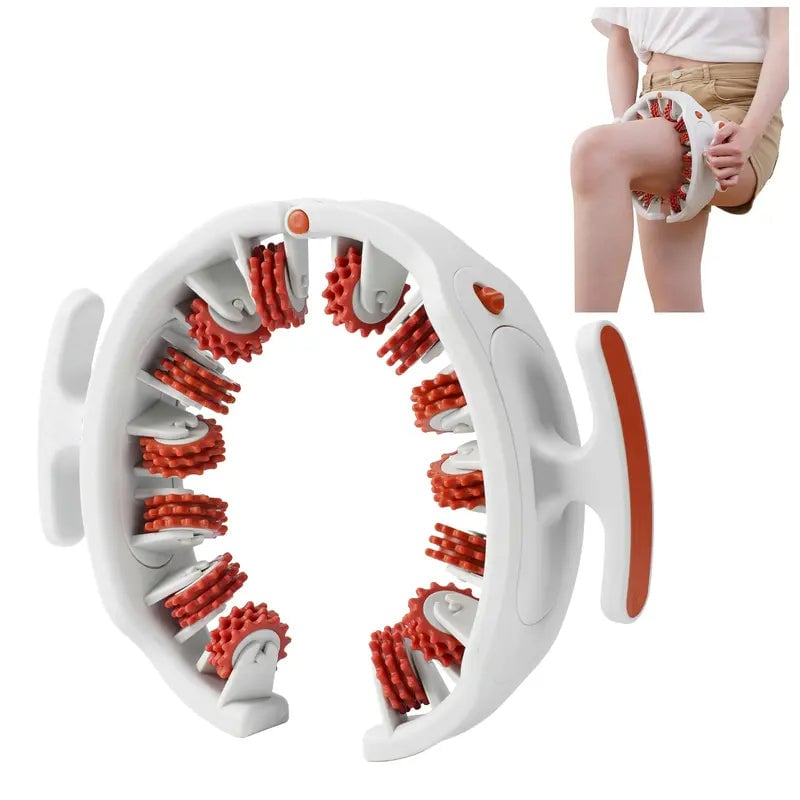 Manual Massage Roller with 360° Rollers, Adjustable Opening and Removable Handle