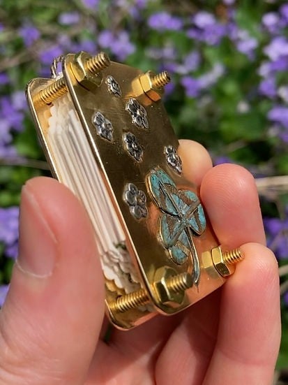 Mini Flower Press, 35 × 50 mm, Silver Sheet and Brass Details