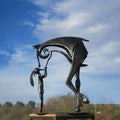 Metal Horse Garden Sculpture, 20 × 20 cm, Rustic Bronze