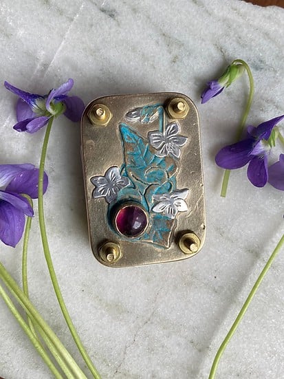 Mini Flower Press, 35 × 50 mm, Silver Sheet and Brass Details
