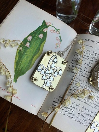 Mini Flower Press, 35 × 50 mm, Silver Sheet and Brass Details