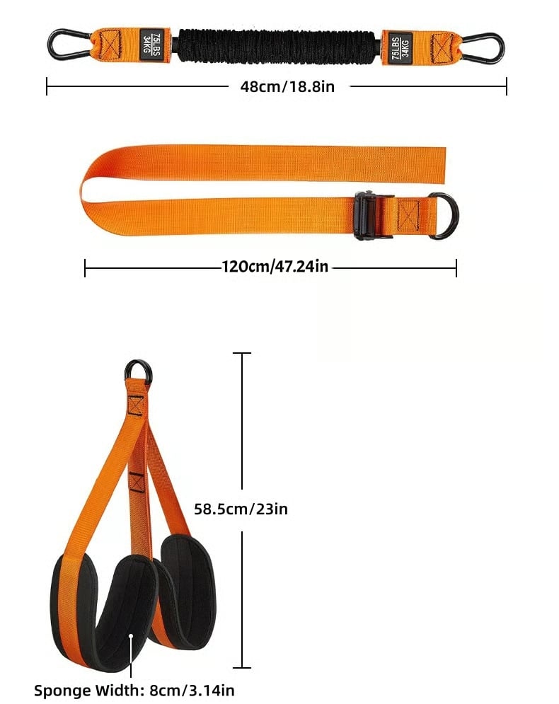 Pull-Up Assistance Band with Double Foot Support and Reinforced Steel Hooks