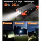 Solar Power Bank with Carabiner, IPX4 Splash Protection