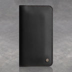 Dual Mobile Phone Storage Wallet with Magnetic Buckle and Cable Access