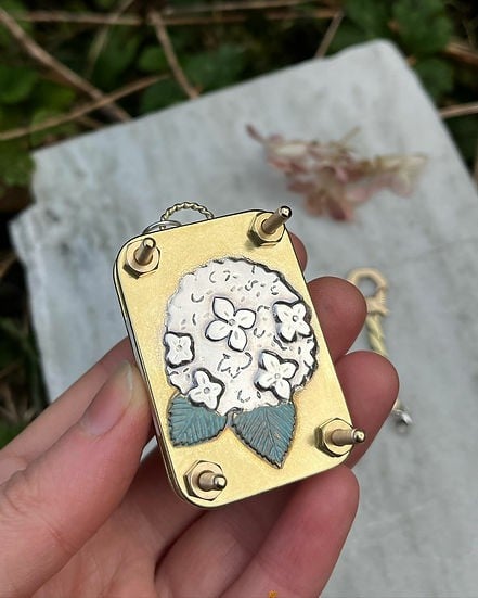 Mini Flower Press, 35 × 50 mm, Silver Sheet and Brass Details