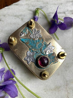 Mini Flower Press, 35 × 50 mm, Silver Sheet and Brass Details