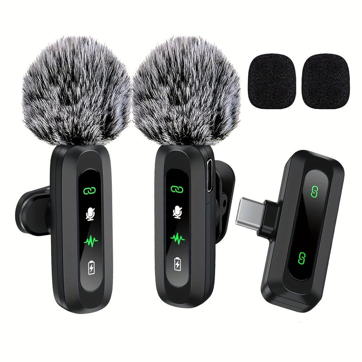 Wireless Clip Microphone with USB-C for Phones, Tablets & Cameras