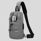 Portable Water-Resistant Oxford Cloth Sling Bag with Cup Holder