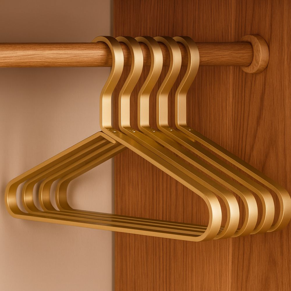 Aluminum Alloy Slimline Clothes Hangers, Set of 4, 16.5 x 7.2 in