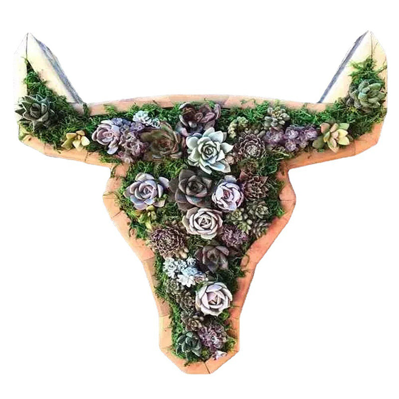 Wooden Animal Succulent Garden Arrangement, 9.8 × 0.7 in