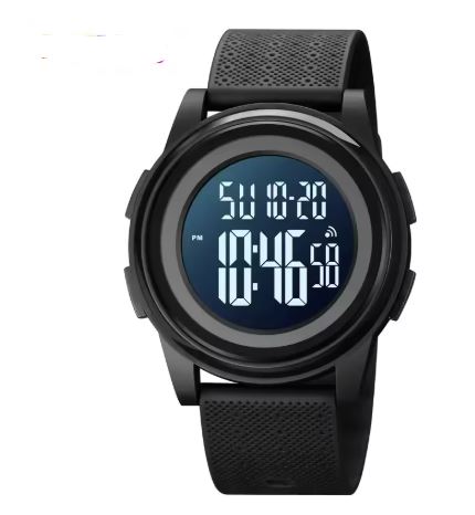 Ultra-Thin Digital Sports Watch for Men, Stainless Steel, 50m