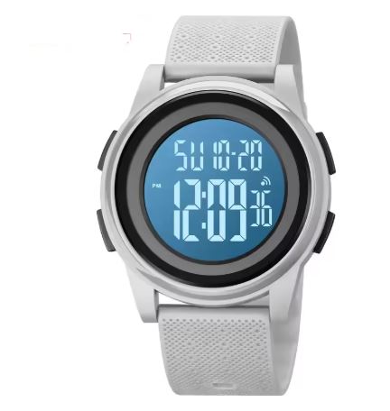 Ultra-Thin Digital Sports Watch for Men, Stainless Steel, 50m