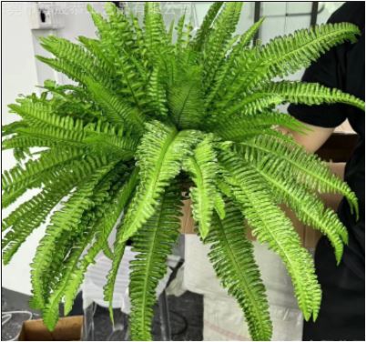 UV-Resistant Artificial Boston Fern, PVC, Adjustable Stems