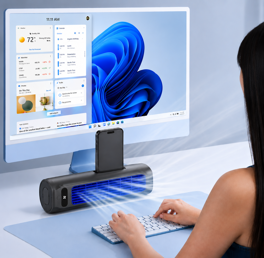 Portable Rechargeable Air Conditioner, 2000 mAh, 312 mm